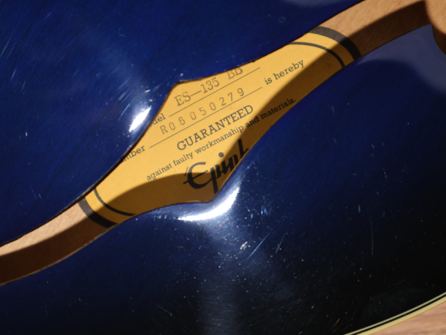 2006 Epiphone Korea ES-135BB Limited Edition Custom Shop Semi Hollowbody (Trans Blueburst)