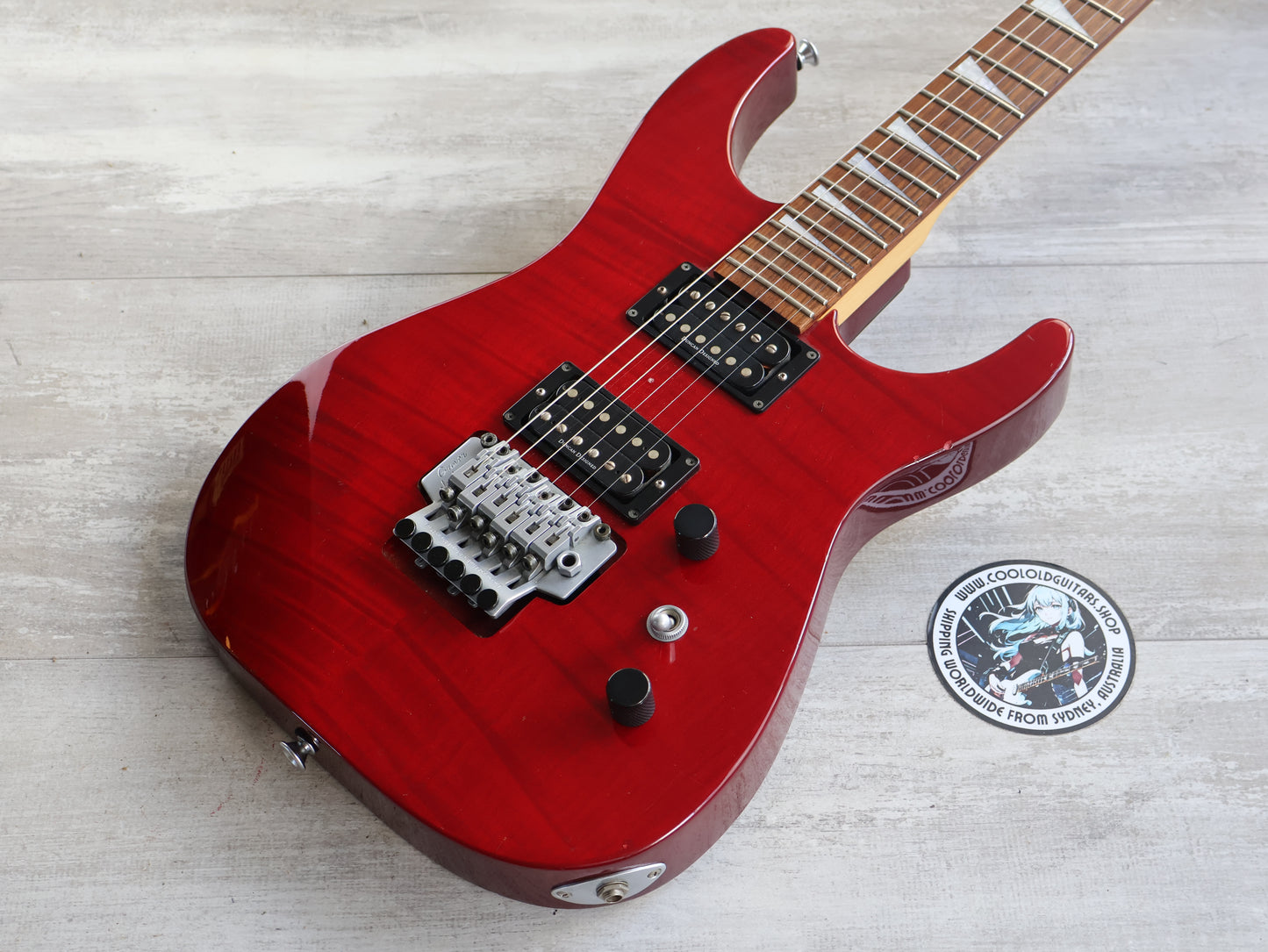 2001 Grover Jackson DK-c.u.60/HH Dinky (Transparent Red Flame)