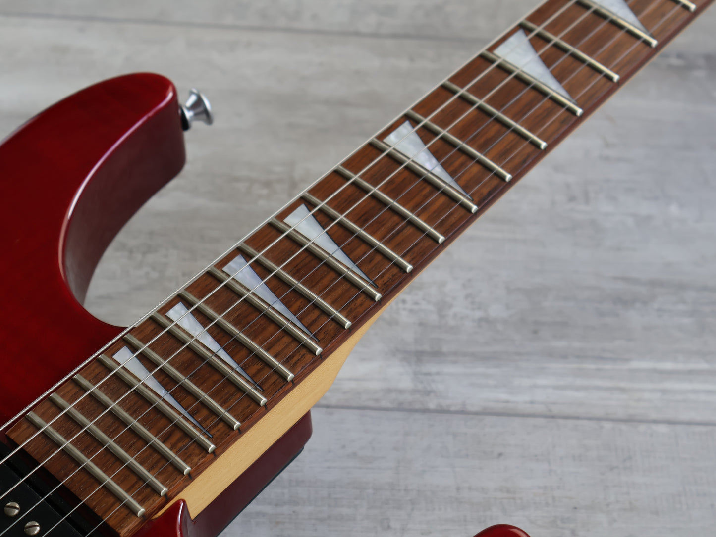 2001 Grover Jackson DK-c.u.60/HH Dinky (Transparent Red Flame)