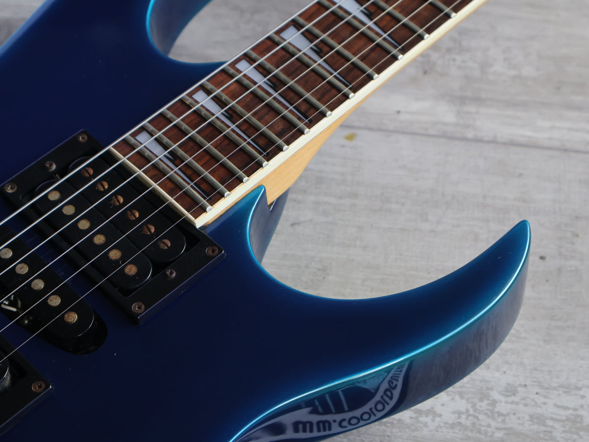 1996 Ibanez Japan RGR470 Reverse Headstock HSH Superstrat (Jewel Blue Burst)