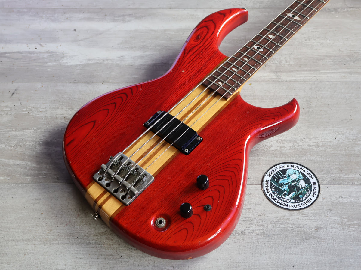 1983 Aria Pro II Japan SB-R60 Neckthrough Bass (Transparent Red)