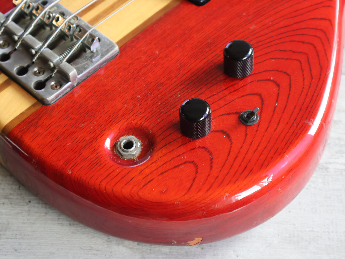 1983 Aria Pro II Japan SB-R60 Neckthrough Bass (Transparent Red)