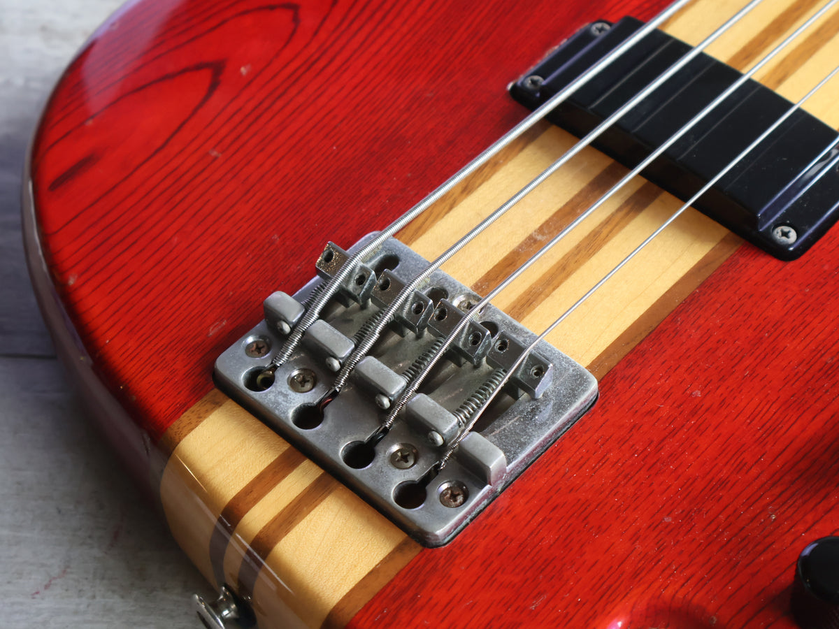1983 Aria Pro II Japan SB-R60 Neckthrough Bass (Transparent Red)