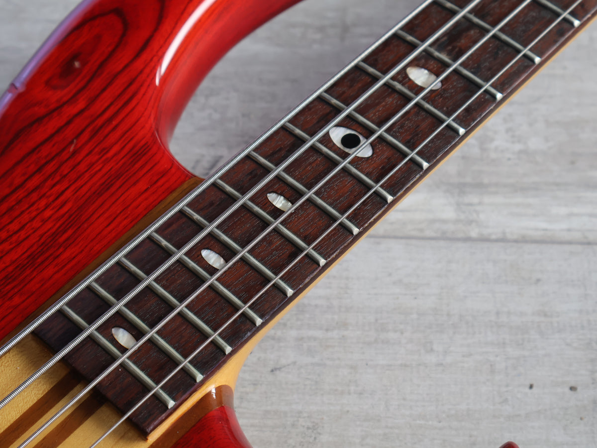 1983 Aria Pro II Japan SB-R60 Neckthrough Bass (Transparent Red)