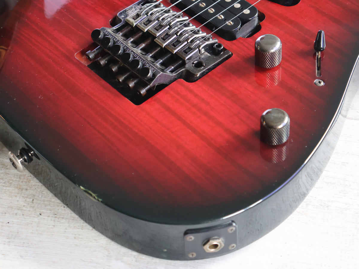 1995 Ibanez Japan RGR480F Reverse Headstock HSH Superstrat (Royal Wine Sunburst)