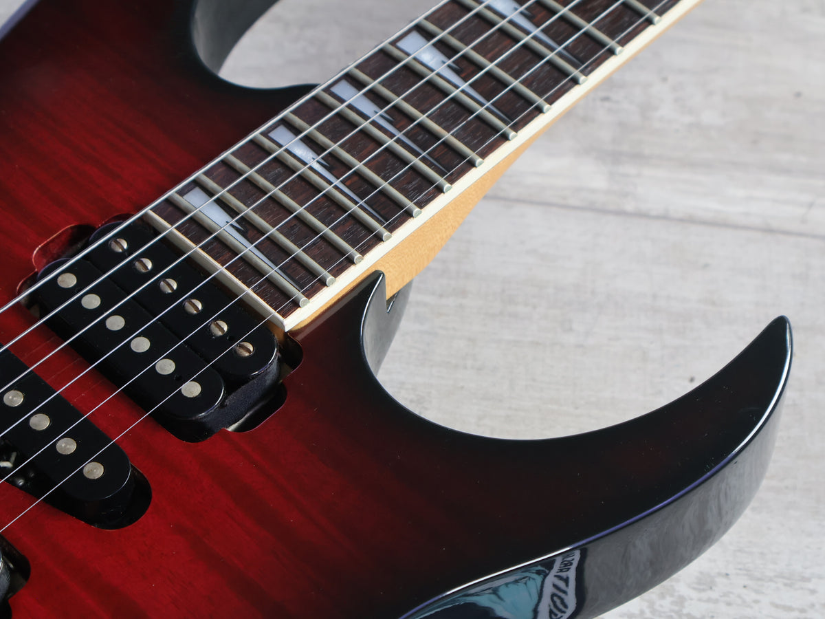 1995 Ibanez Japan RGR480F Reverse Headstock HSH Superstrat (Royal Wine Sunburst)