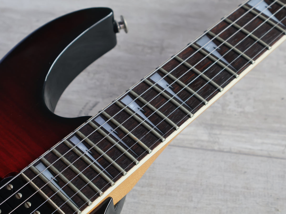 1995 Ibanez Japan RGR480F Reverse Headstock HSH Superstrat (Royal Wine Sunburst)
