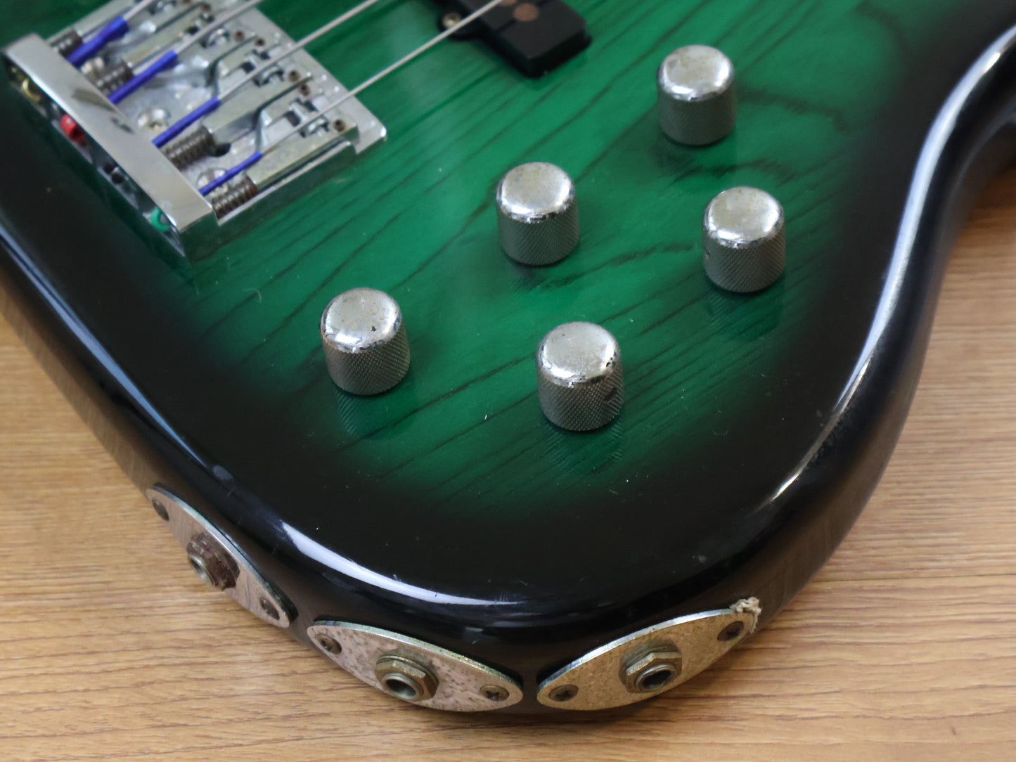 1970's ESP Japan Custom Order Doubleneck Fretless/Fretted Jazz Bass (Green Sunburst)