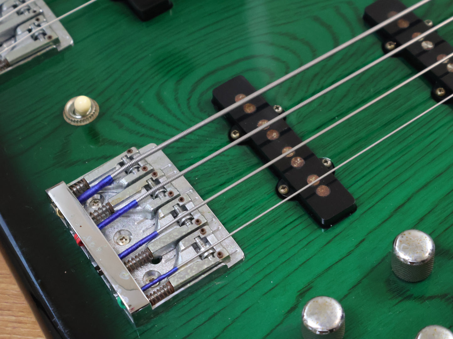 1970's ESP Japan Custom Order Doubleneck Fretless/Fretted Jazz Bass (Green Sunburst)