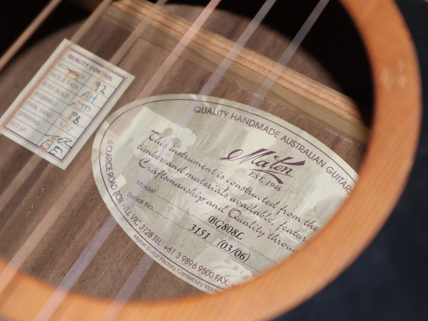 2006 Maton BG808L "Bluegrass" Orchestra Acoustic