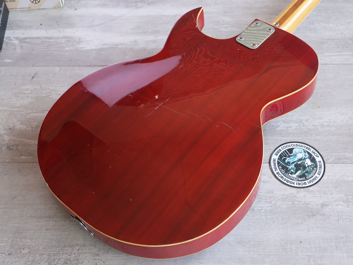 1960's Greco Japan "Apollo" Hollowbody Bass (Red)