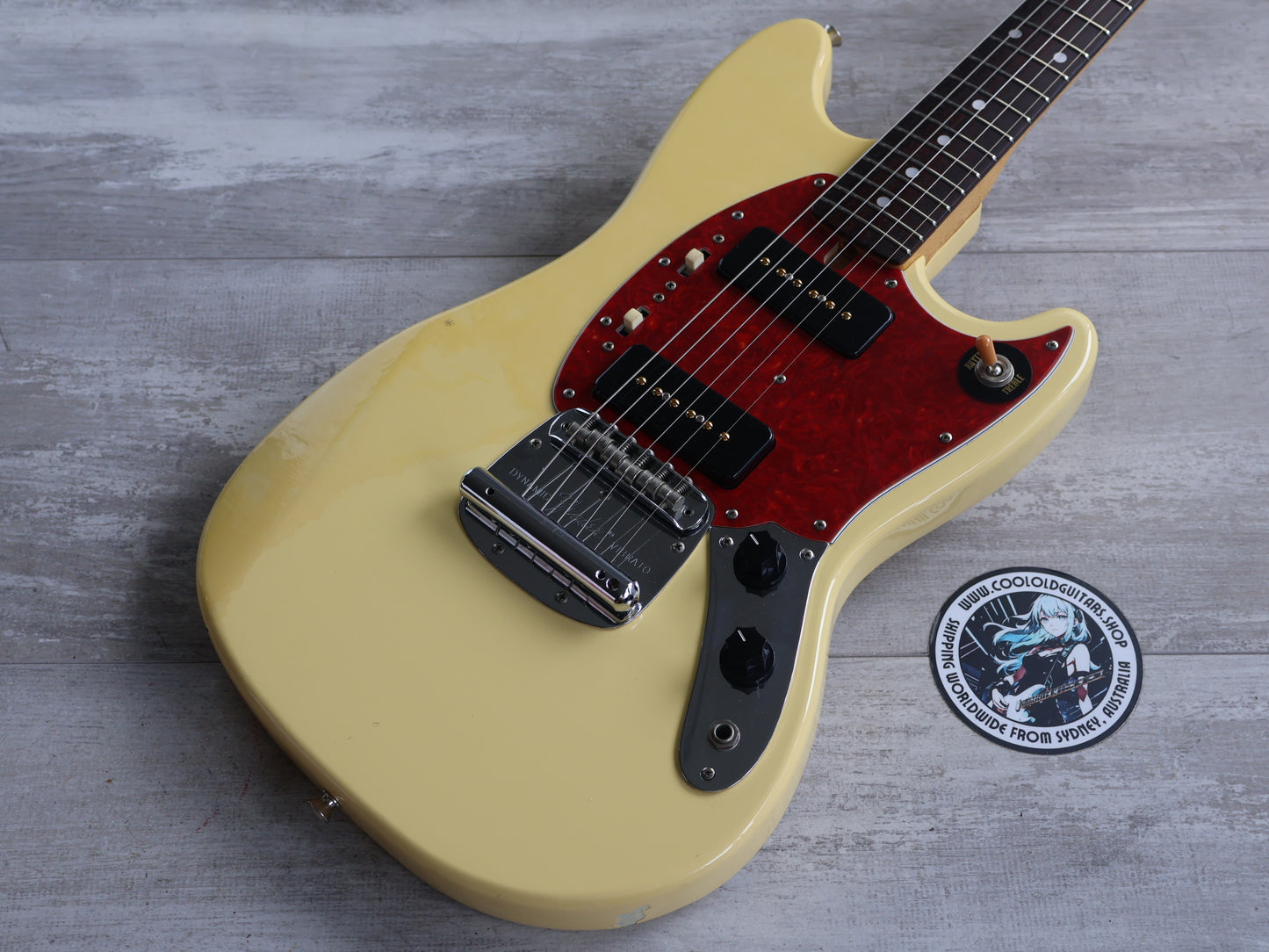 1993 Fender Japan MG69-58 '69 Reissue Mustang w/P90's (Vintage White)