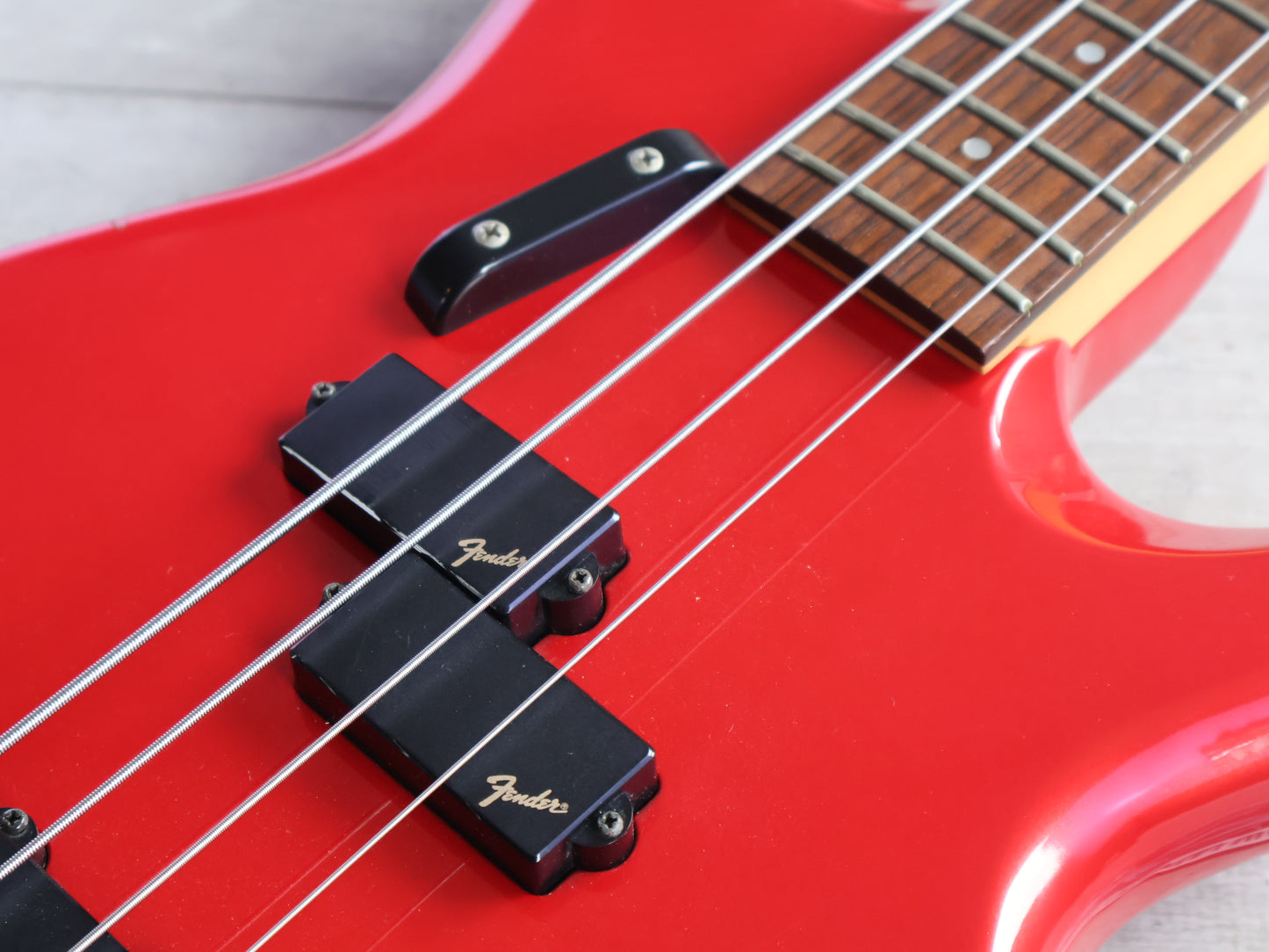 1989 Fender Japan PJR65 Jazz Bass Special PJ Active Contemporary Bass (Chrome Red)