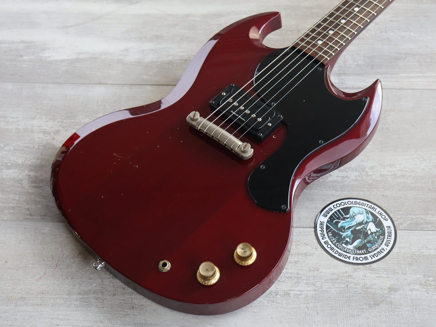 1989 Greco Japan SJR63-60 '63 Reissue SG Junior w/Seymour Duncan (Cherry Red)