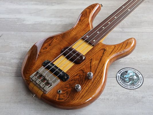 1979 Greco Original GOBII750 Double Cutaway Fretless Neckthrough Bass (Stained Brown)