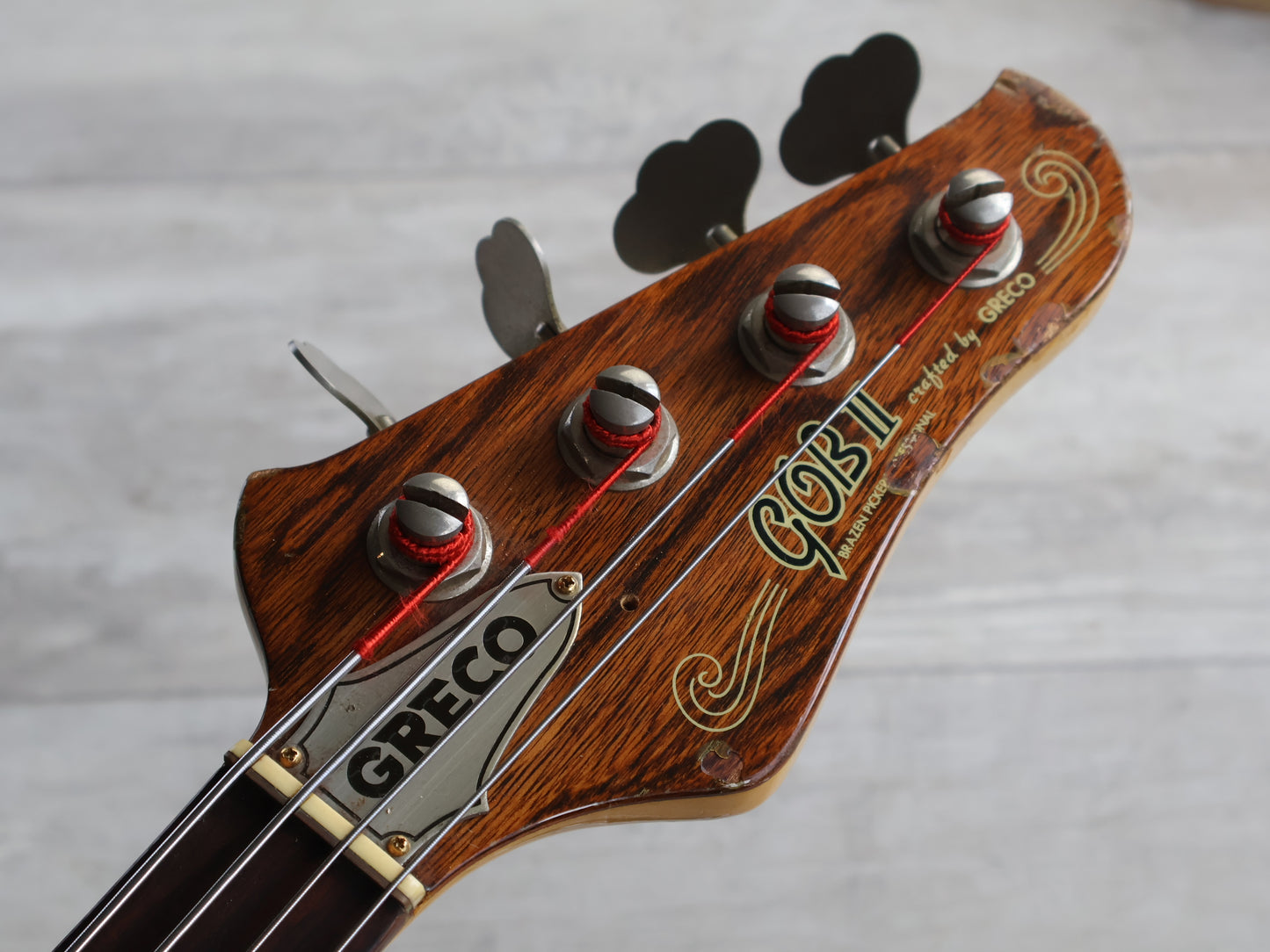 1979 Greco Original GOBII750 Double Cutaway Fretless Neckthrough Bass (Stained Brown)