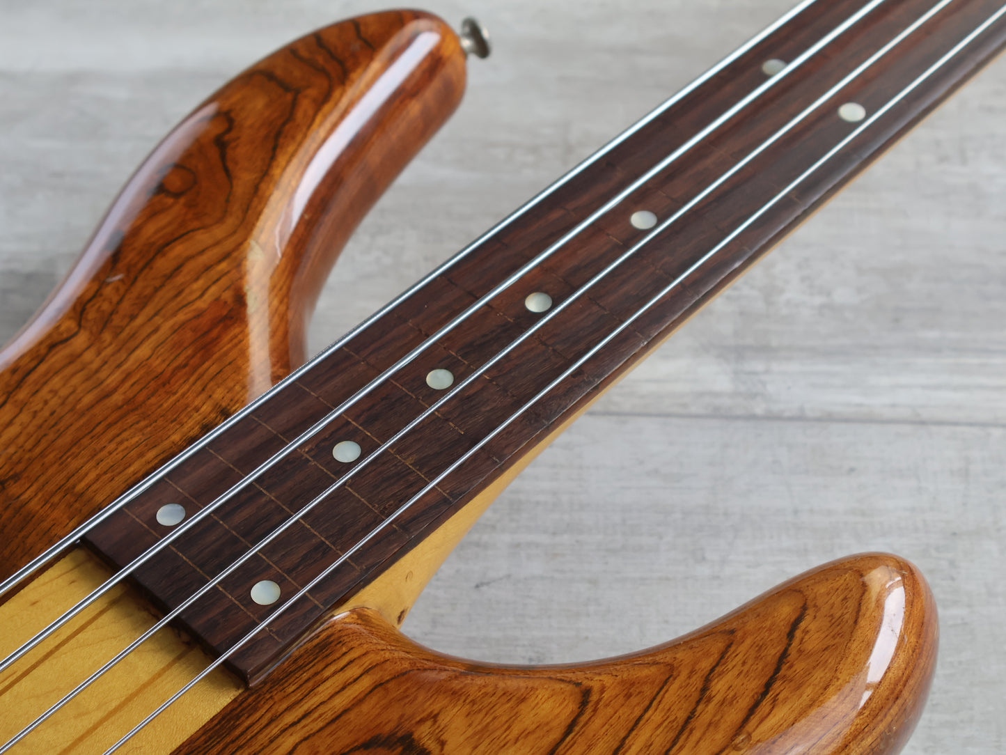 1979 Greco Original GOBII750 Double Cutaway Fretless Neckthrough Bass (Stained Brown)