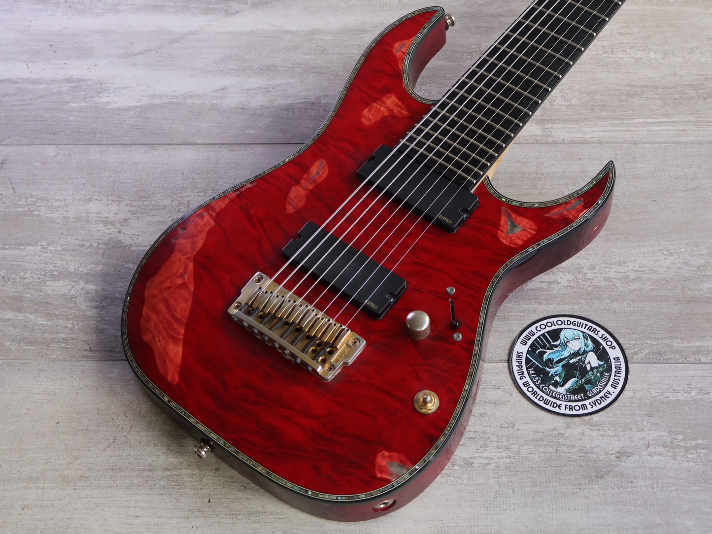 2014 Ibanez RGIX28FEQM Iron Label 8-String (Burgundy Wine)