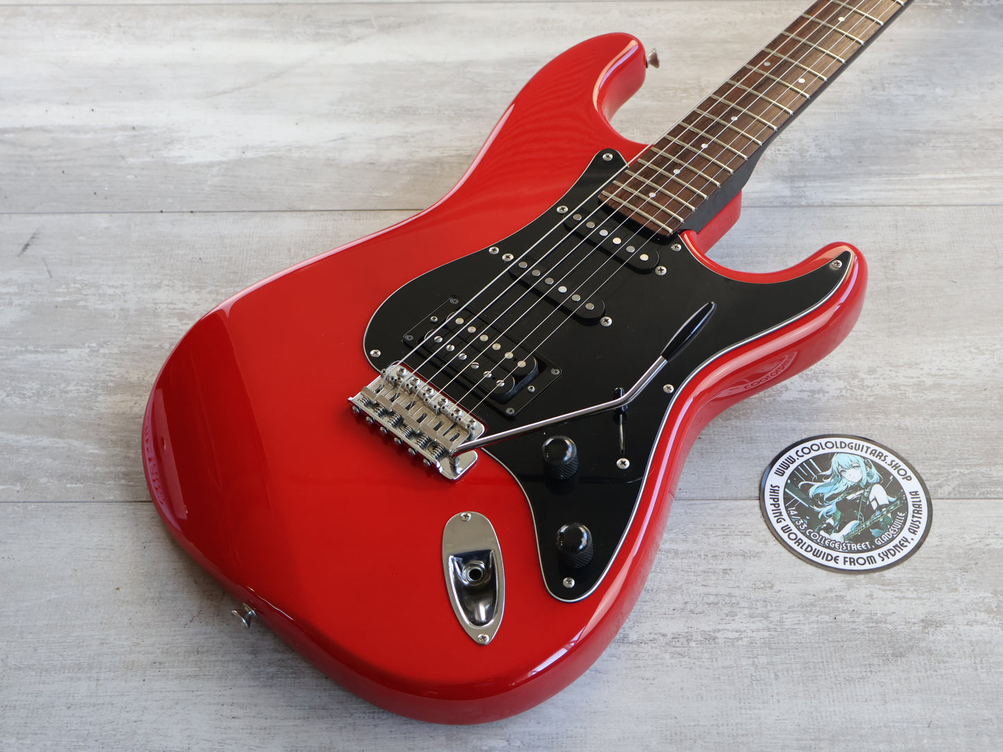 1985 Squier Japan Contemporary Series HSS Stratocaster (Torino Red)