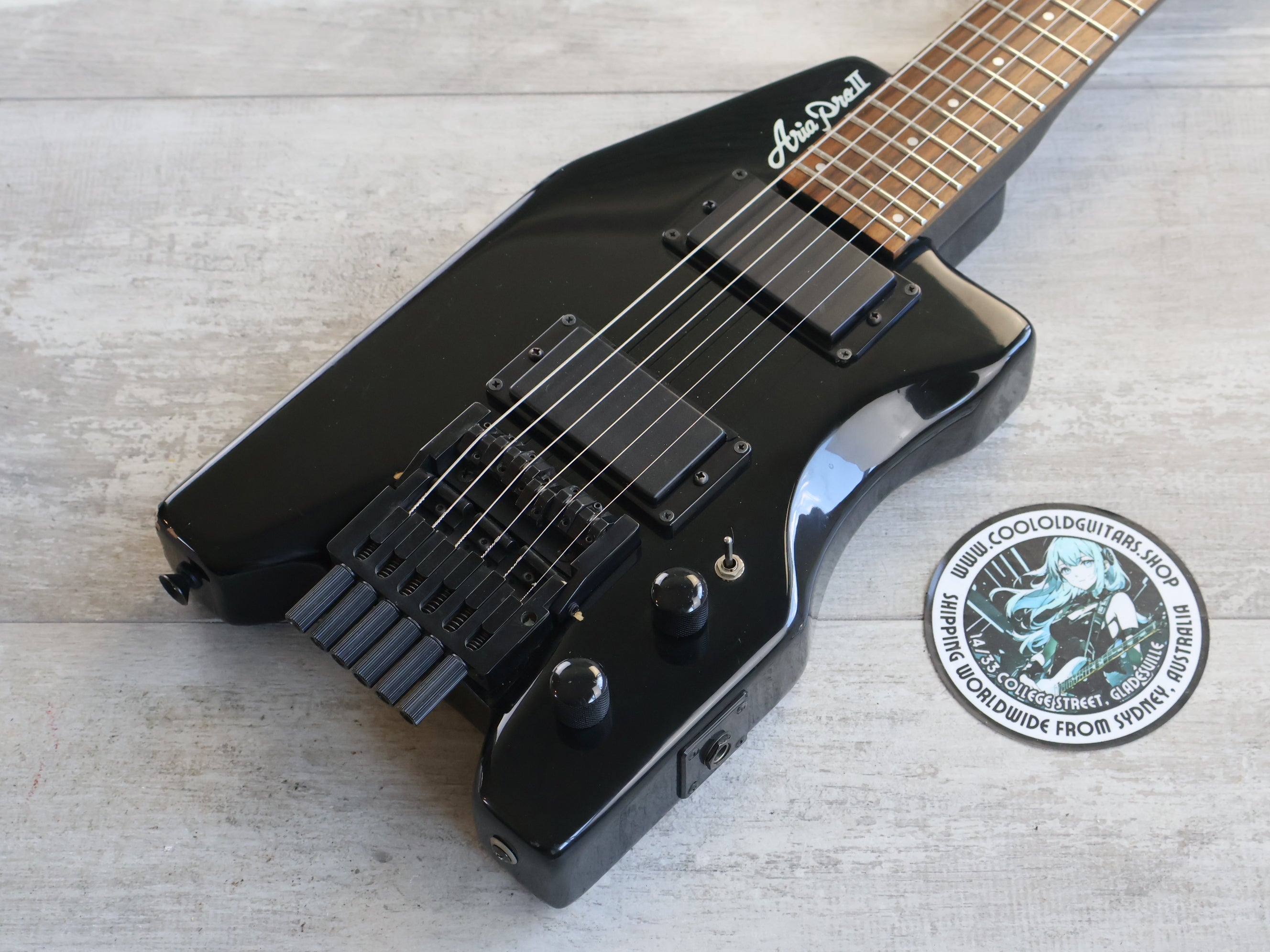 1990's Aria Pro II Interceptor Headless Guitar (Black) – Cool Old