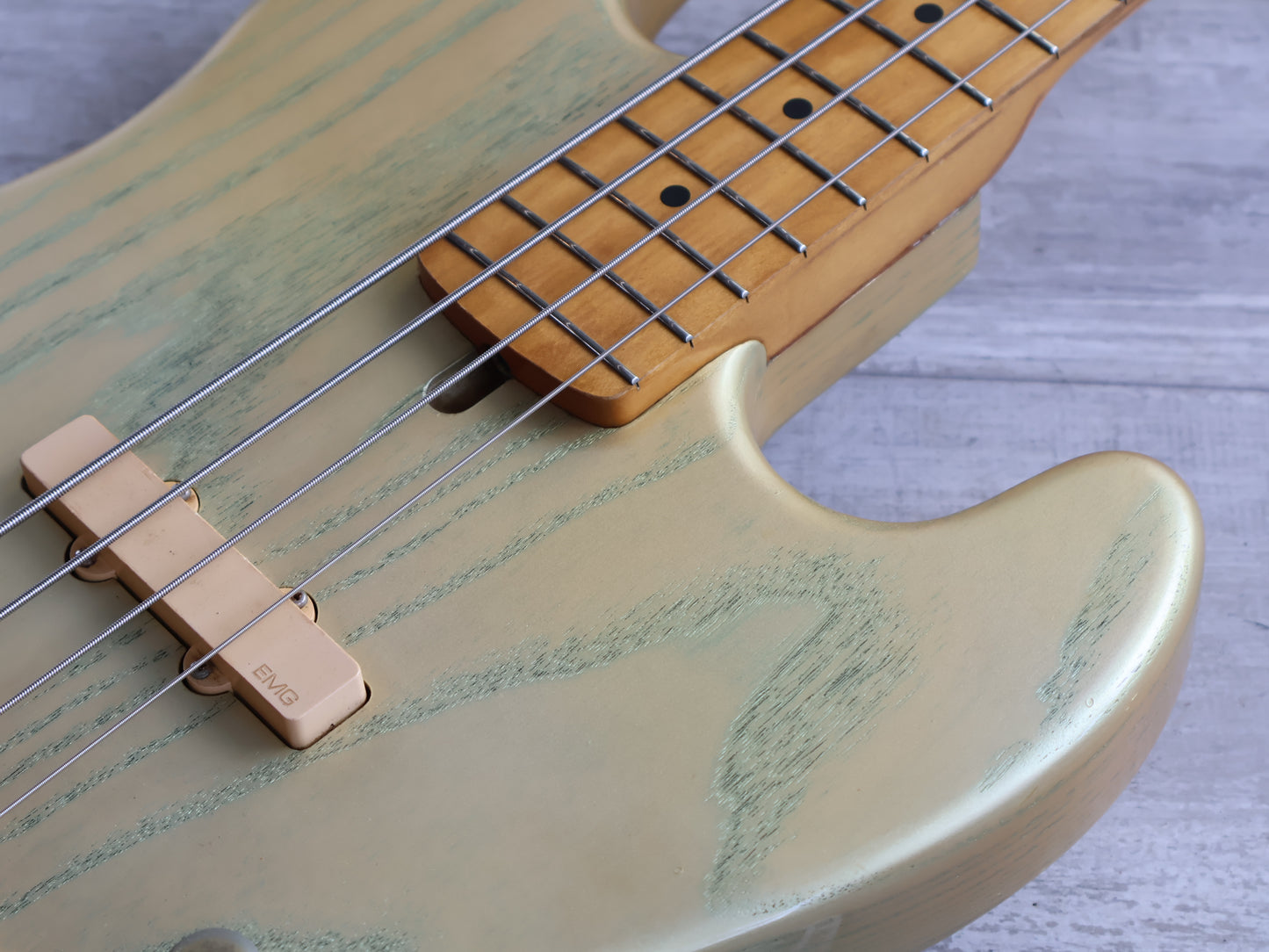 1990's P-Project Japan BUB-4 "Bottom Up Bass" Jazz Bass w/EMG's (Sakura Snowstorm)