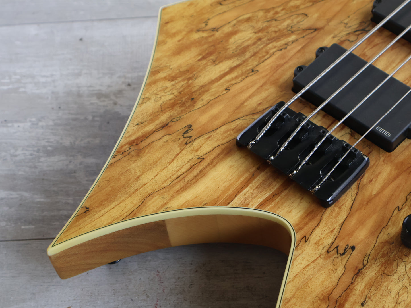 BC Rich Paolo Gregoletto (Trivium) Neckthrough Signature Warlock Bass (Spalted Natural)