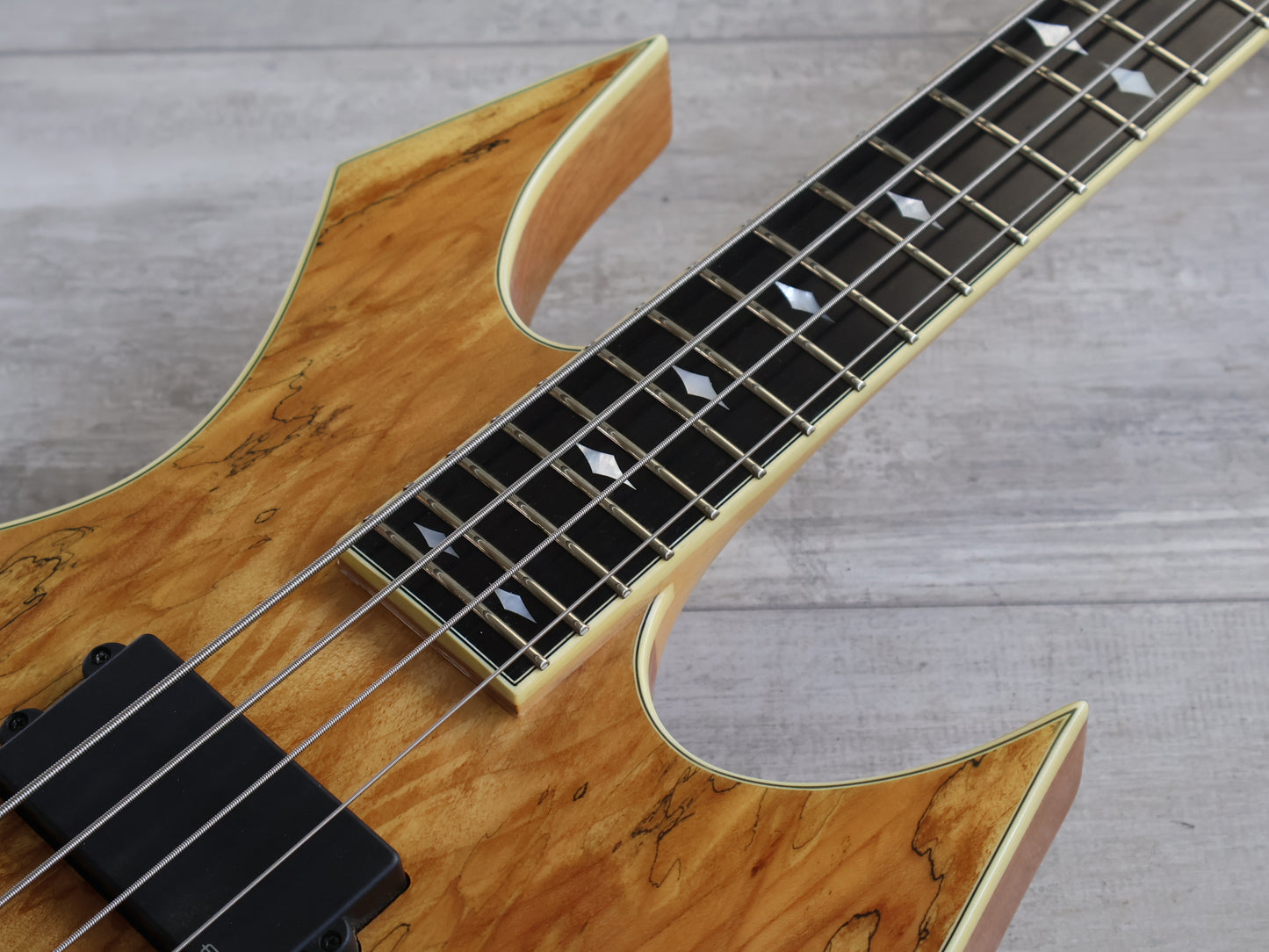 BC Rich Paolo Gregoletto (Trivium) Neckthrough Signature Warlock Bass (Spalted Natural)