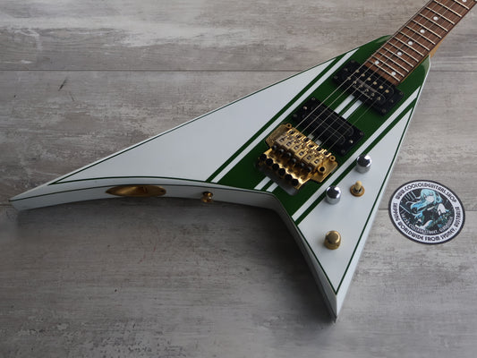 1990’s Grover Jackson Japan Rhoads Flying V Electric Guitar (Refinished Green Racing Stripe)