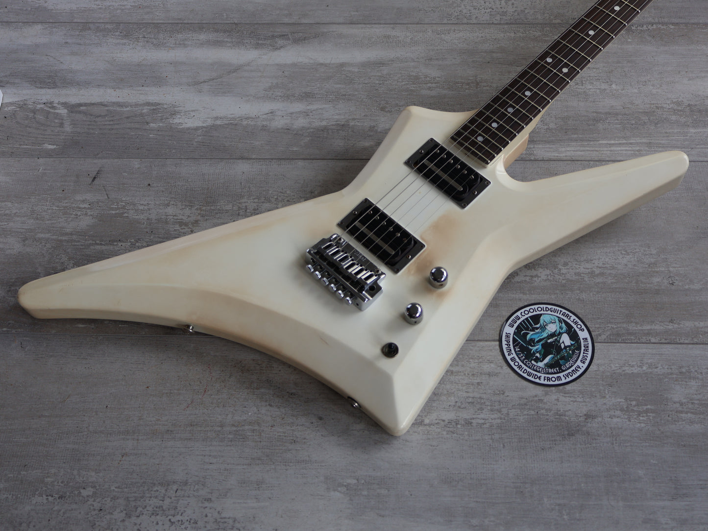 1982 Tokai F-55 Super Edition Explorer/Random Star (Vintage White)