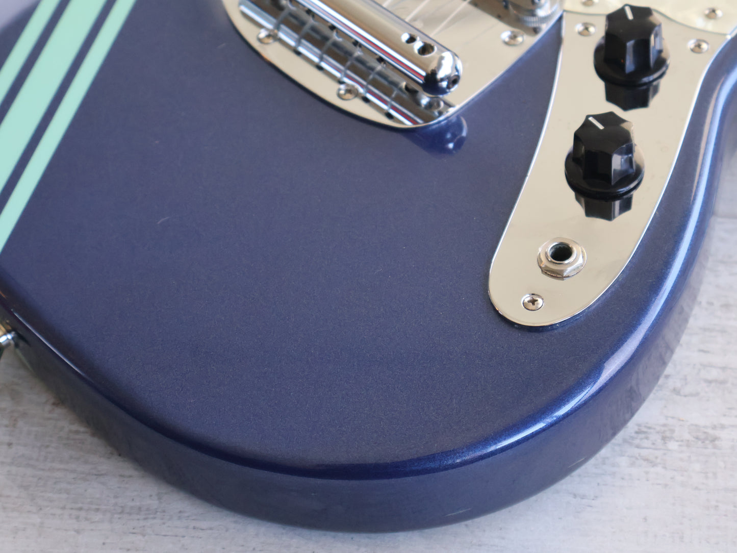2012 Fender Japan MG-KC Kurt Cobain Signature Mustang (Lake Placid Blue w/Competition Stripe)