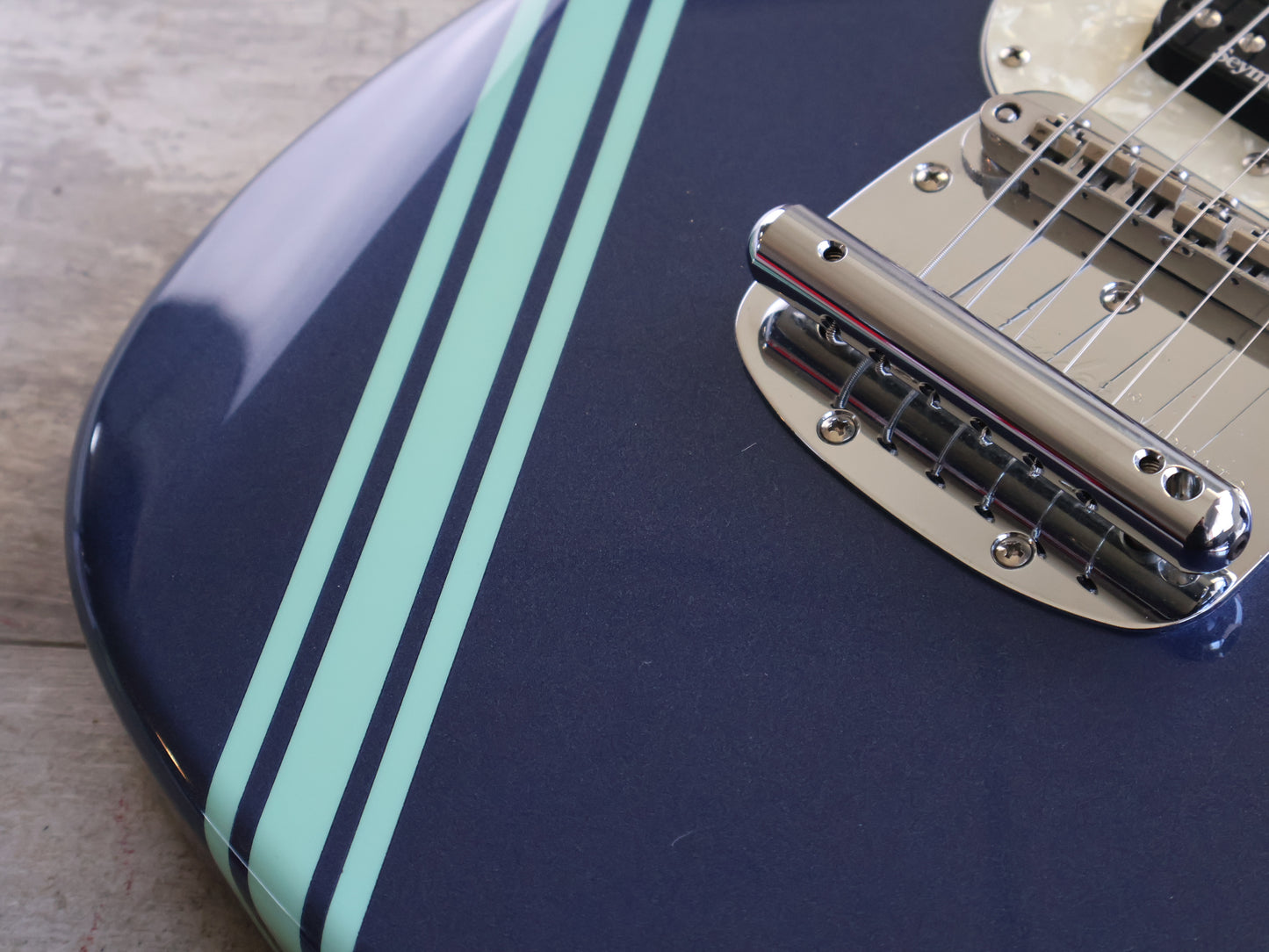 2012 Fender Japan MG-KC Kurt Cobain Signature Mustang (Lake Placid Blue w/Competition Stripe)