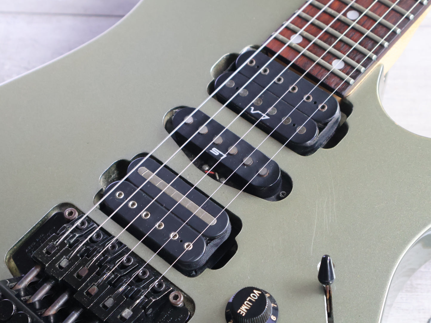 1997 Ibanez Japan RG380 HSH Superstrat (Pewter)