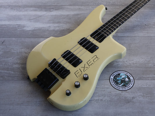 1990's Fixer Japan "Poor House Factory" Kubicki Style Bass (Aged White)