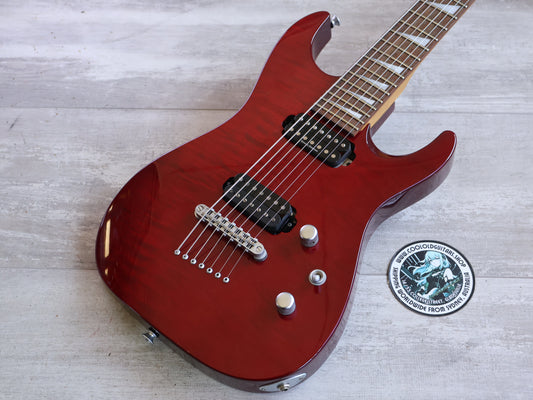 2000's Jackson Japan DR7 7-String HH Superstrat (Transparent Red)