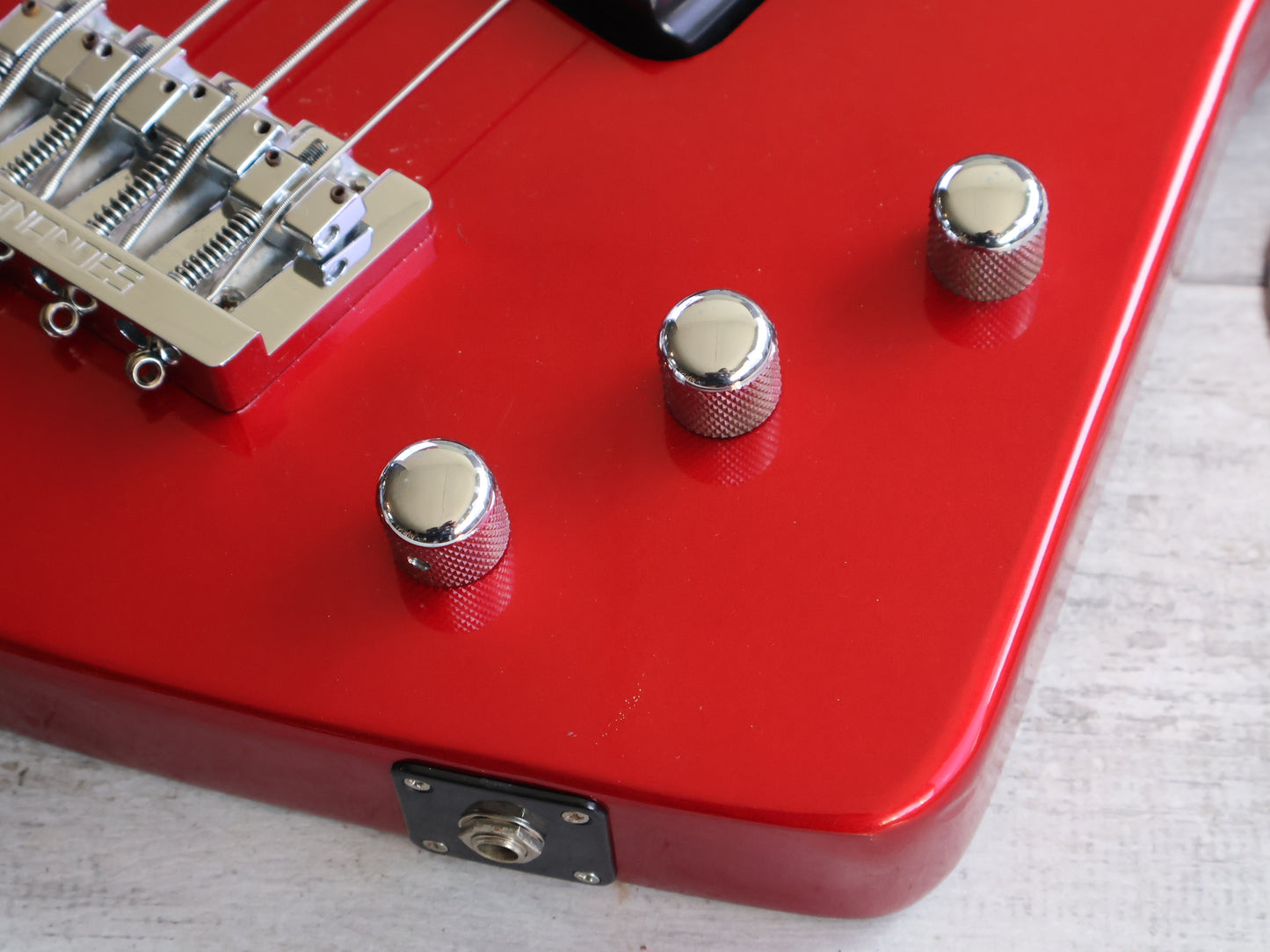 1985 Fernandes Japan EXB-85 Explorer Bass (Candy Apple Red)