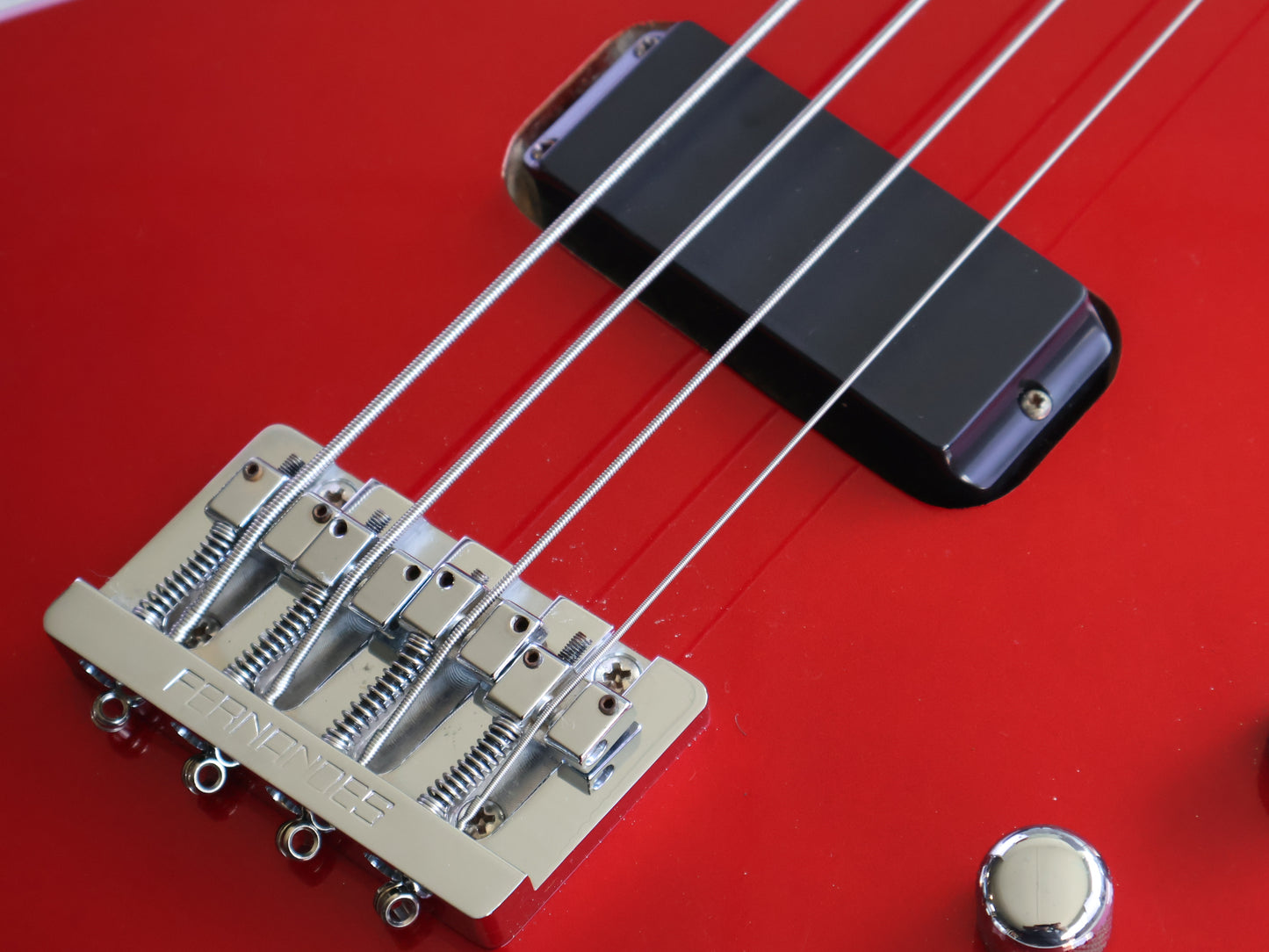 1985 Fernandes Japan EXB-85 Explorer Bass (Candy Apple Red)