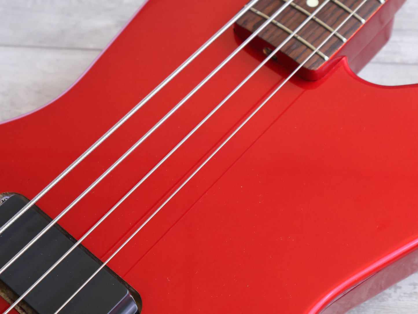 1985 Fernandes Japan EXB-85 Explorer Bass (Candy Apple Red)