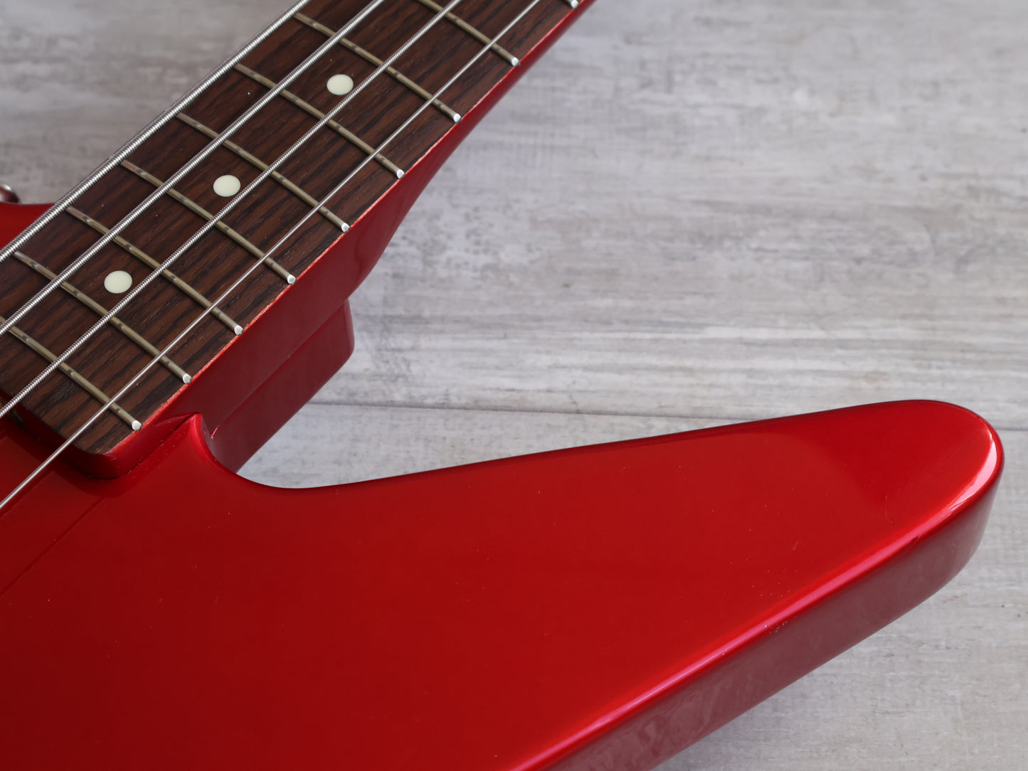 1985 Fernandes Japan EXB-85 Explorer Bass (Candy Apple Red)