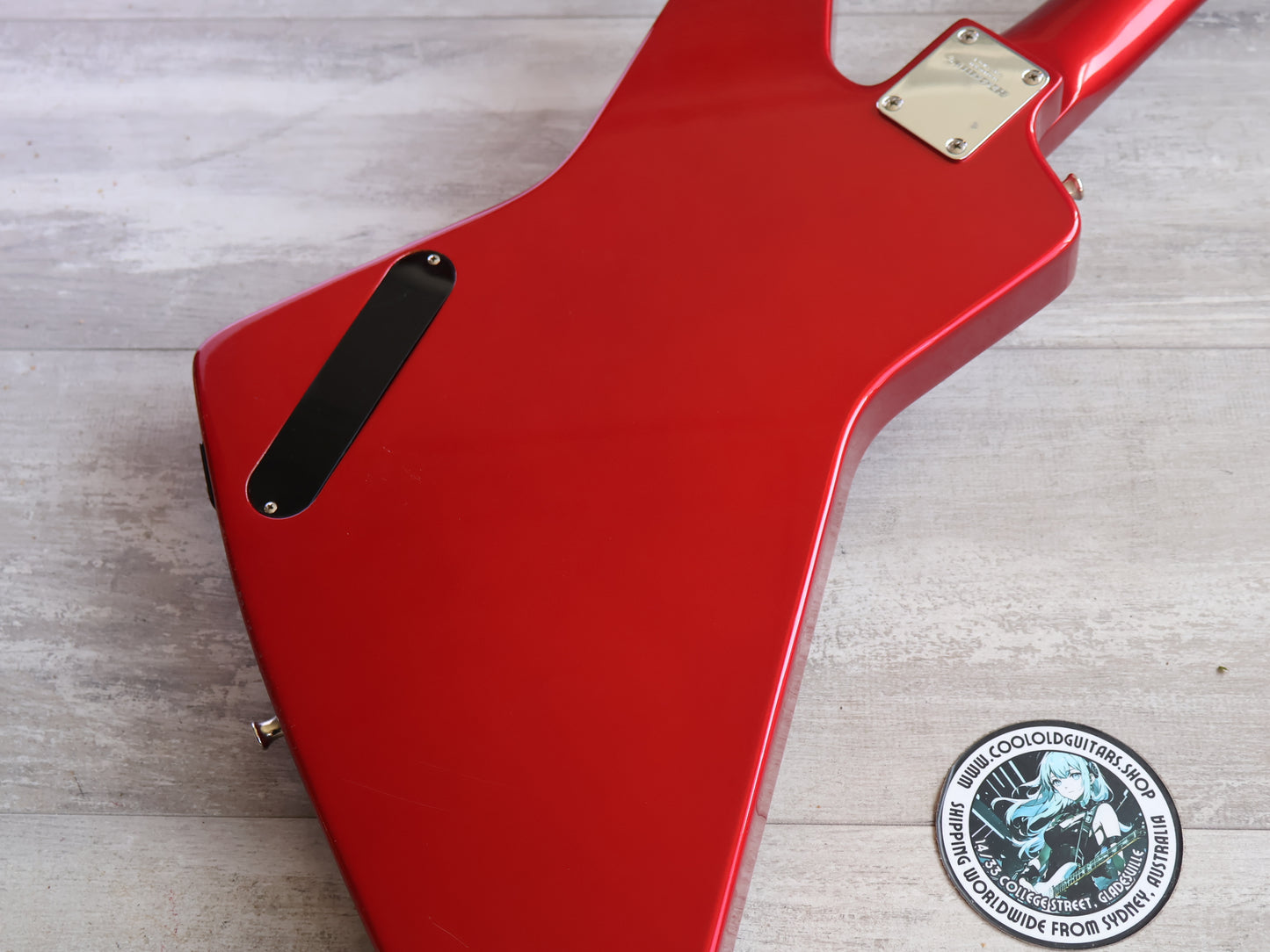 1985 Fernandes Japan EXB-85 Explorer Bass (Candy Apple Red)
