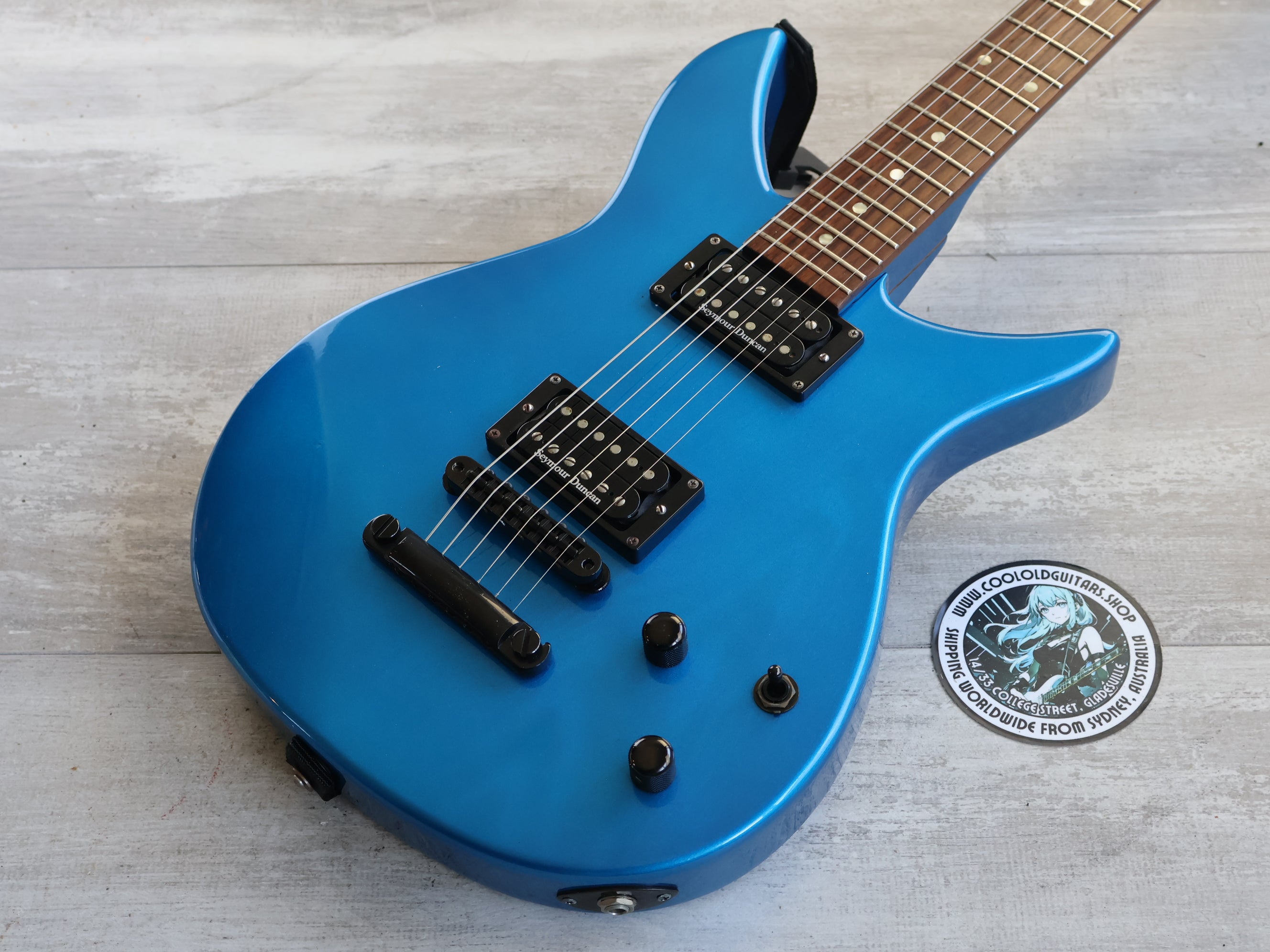 1999 ESP Custom Order Double Cutaway (Metallic Blue) – Cool Old Guitars