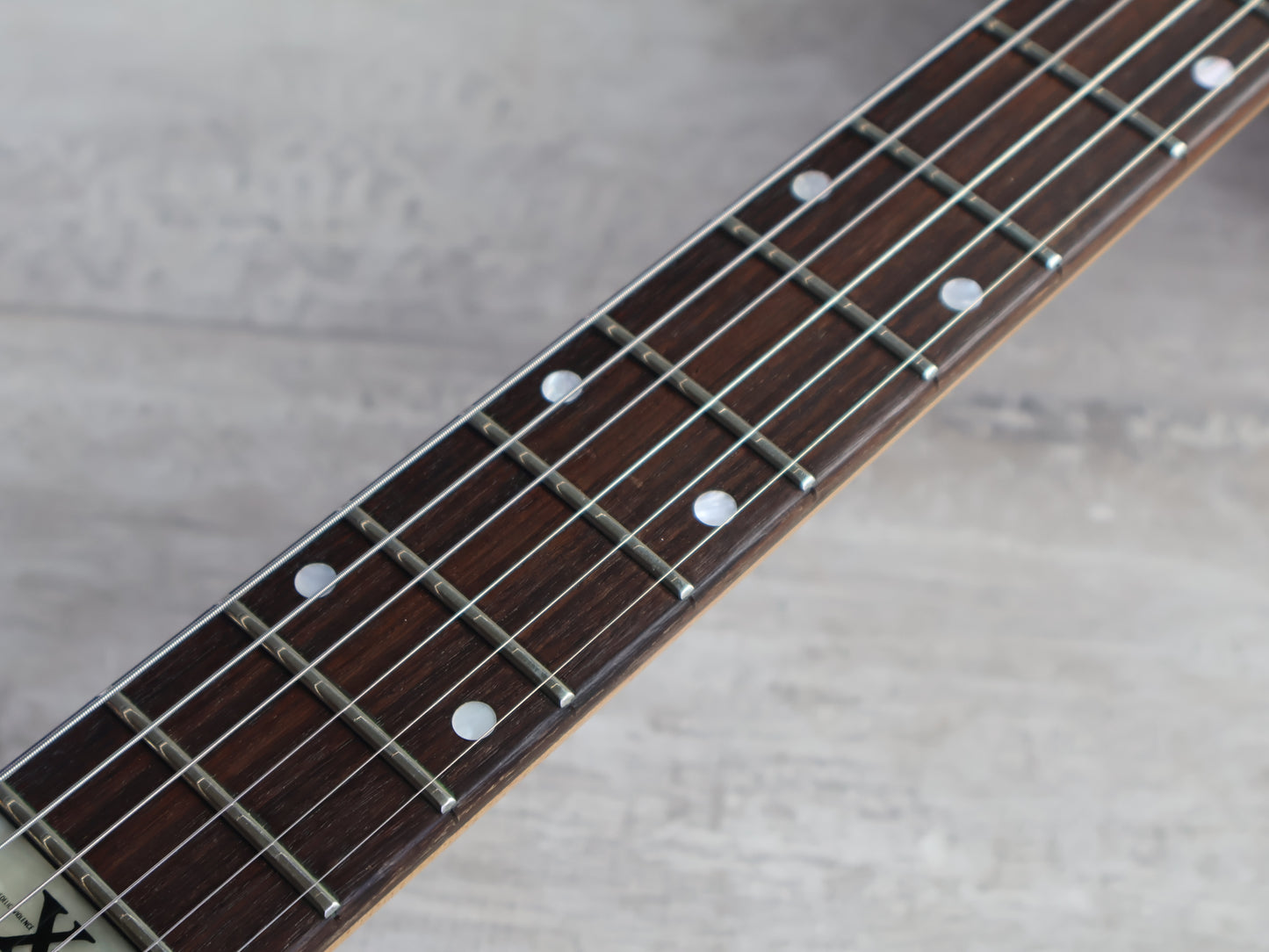 1992 Burny Hide X Japan MG-125S Mockingbird w/Sustainer (Matte Black)