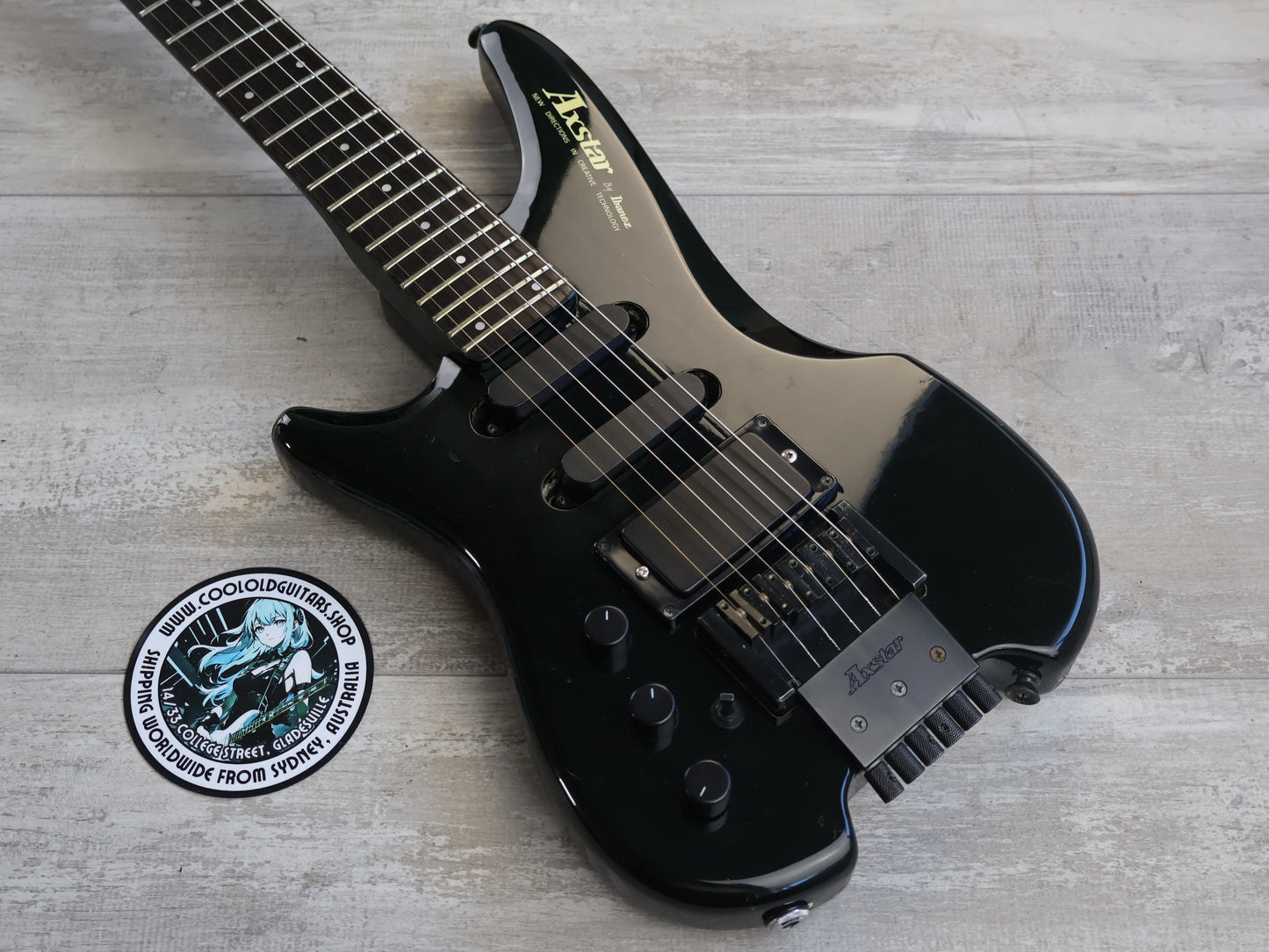 1986 Ibanez Japan Axstar AX75L Left Handed LH Headless Guitar (Black)