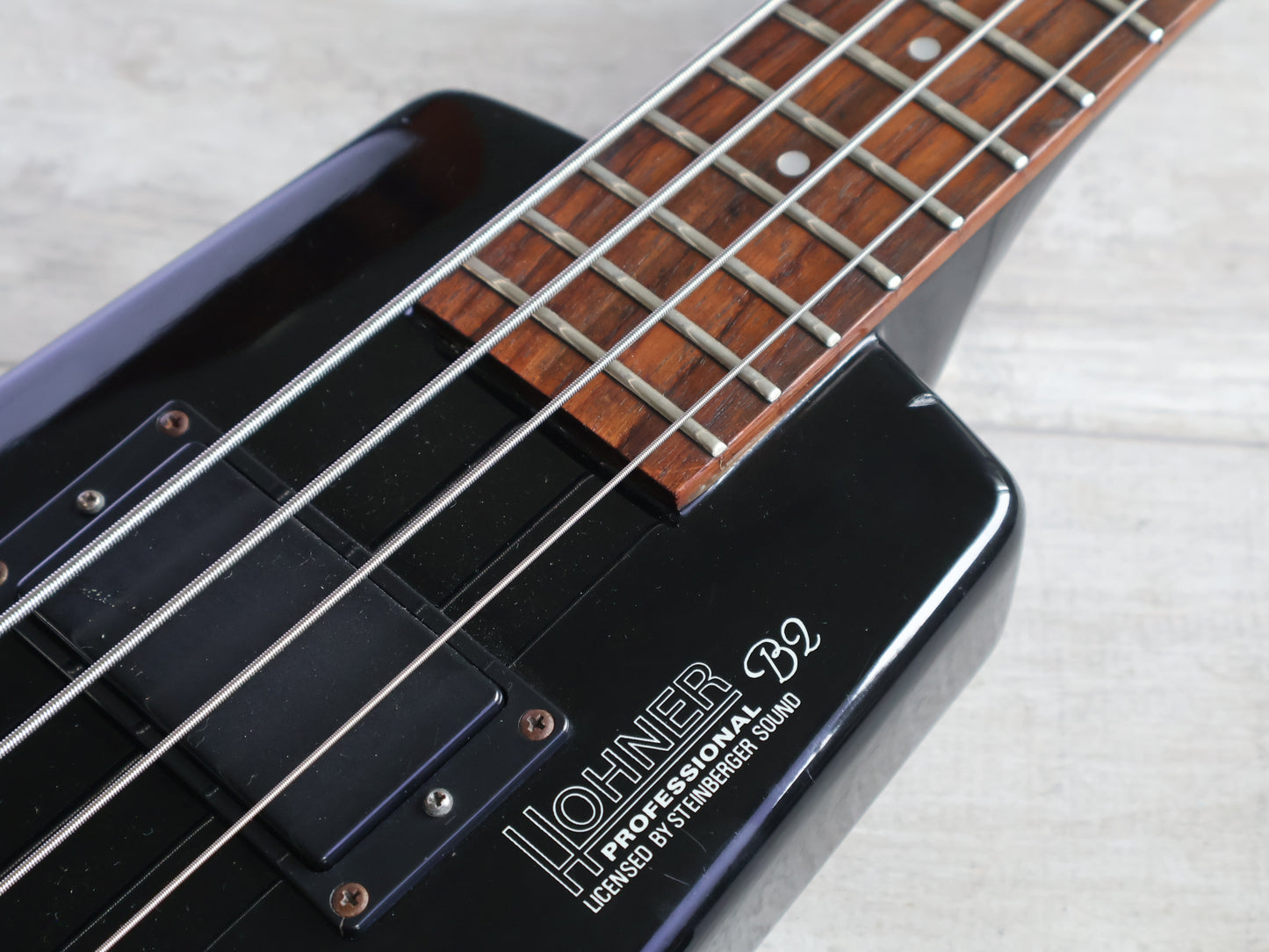 1980's Hohner B2 Headless Paddle Bass Guitar w/Steinberger System (Black)