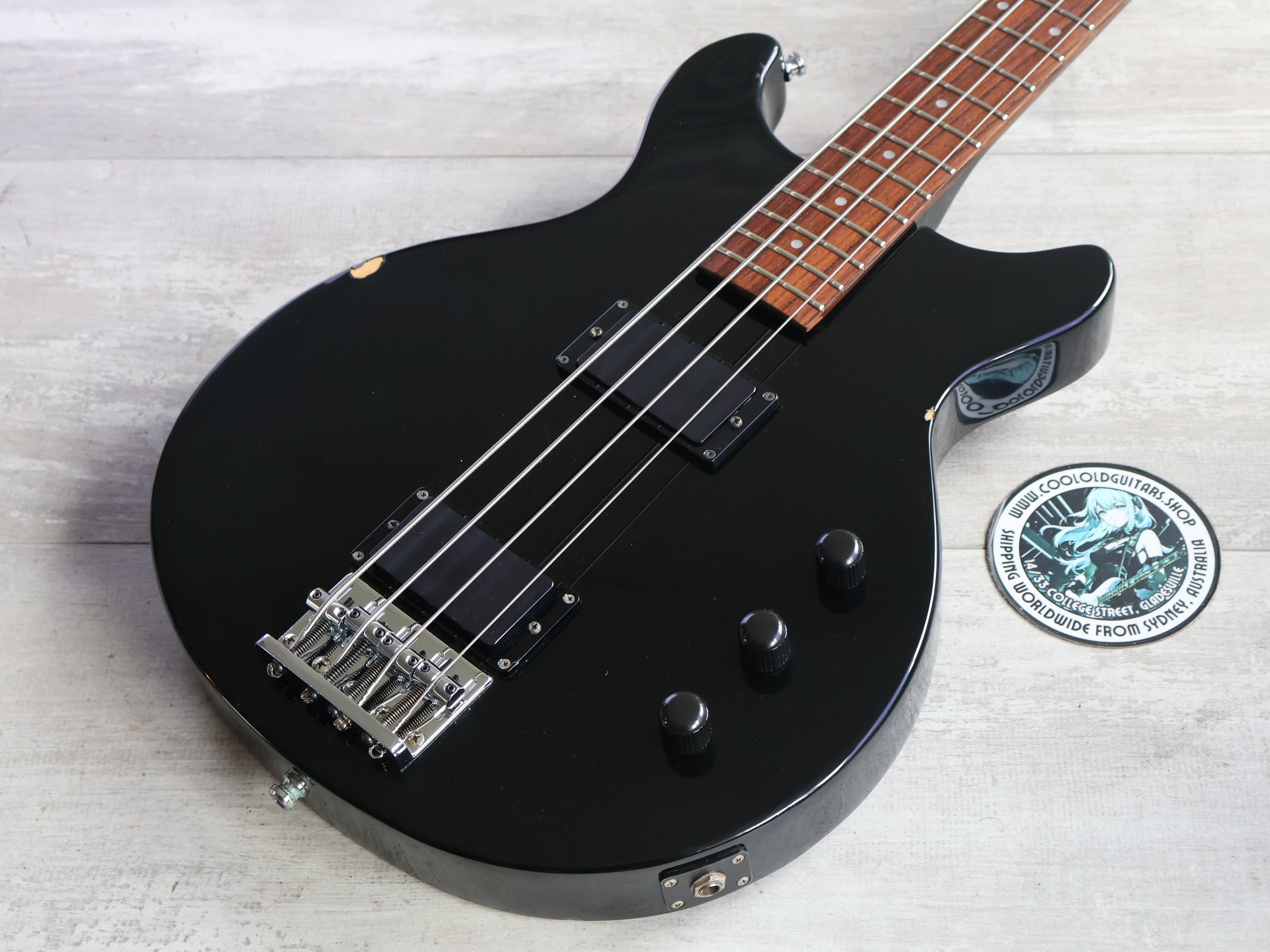 Greco TVB-45 ベース ブラック グレコ 日本製 1990 Greco Japan TVB-45 Double Cutaway Medium Scale Les Paul Jr