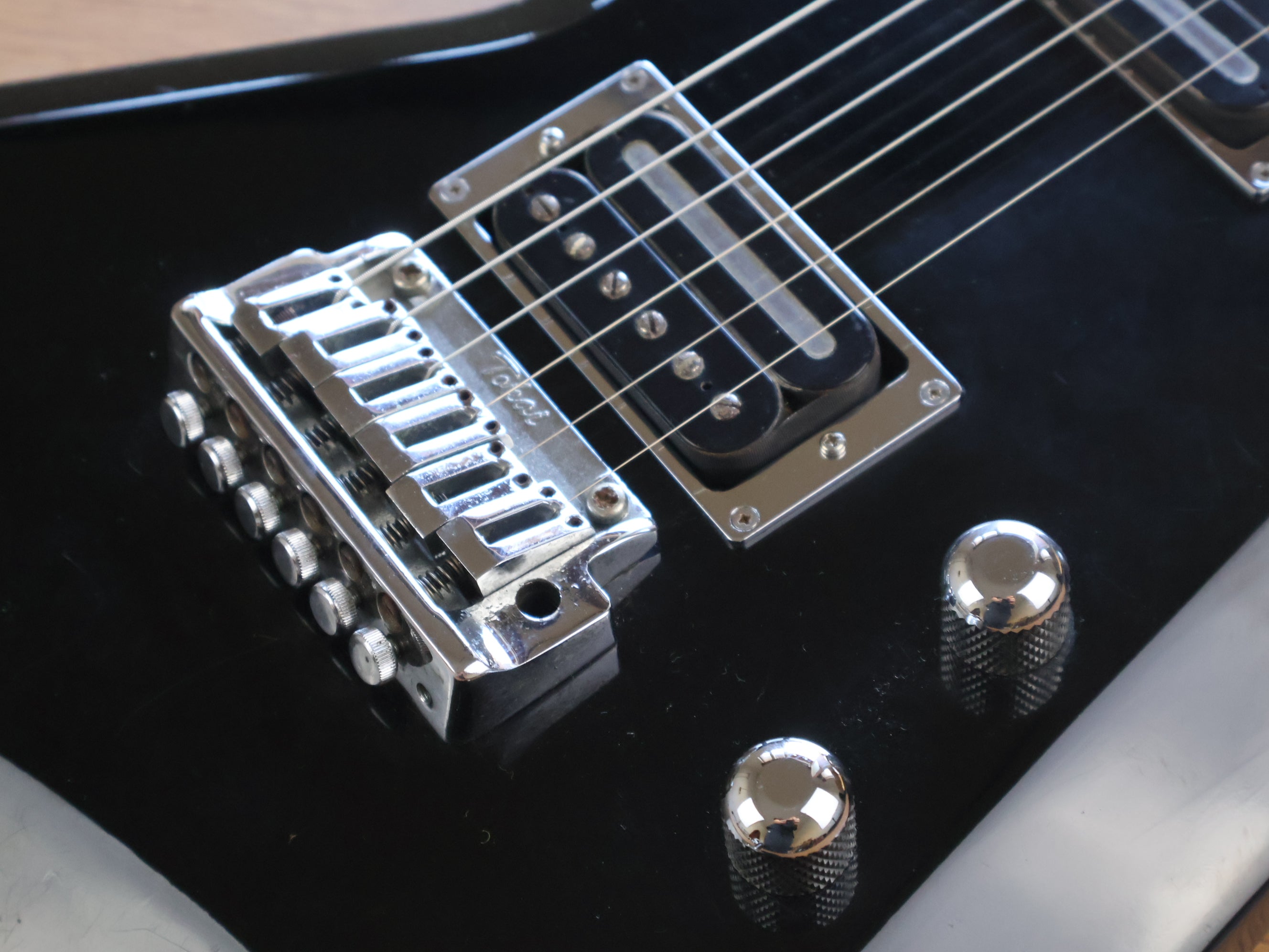 1985 Tokai F-55 Five Star Explorer (Black) – Cool Old Guitars