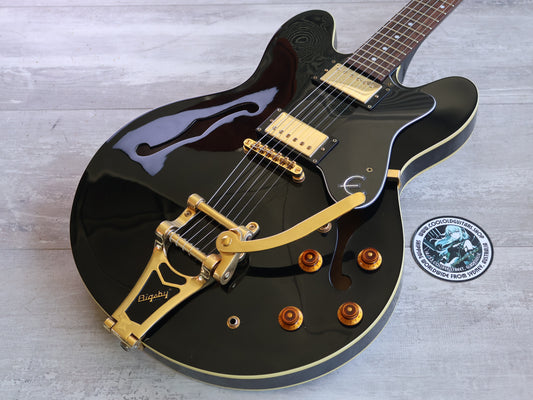 2006 Epiphone Limited Edition Custom Shop Dot w/Bigsby (Black & Gold)