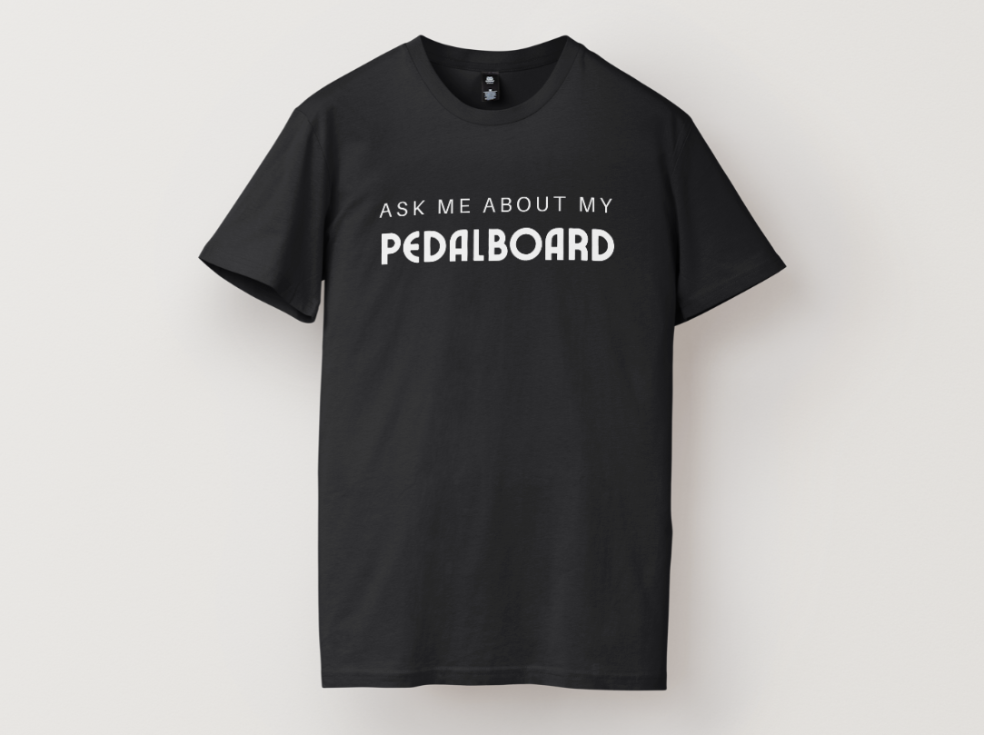 "Ask Me About My Pedalboard" Men's T-Shirt (Black)