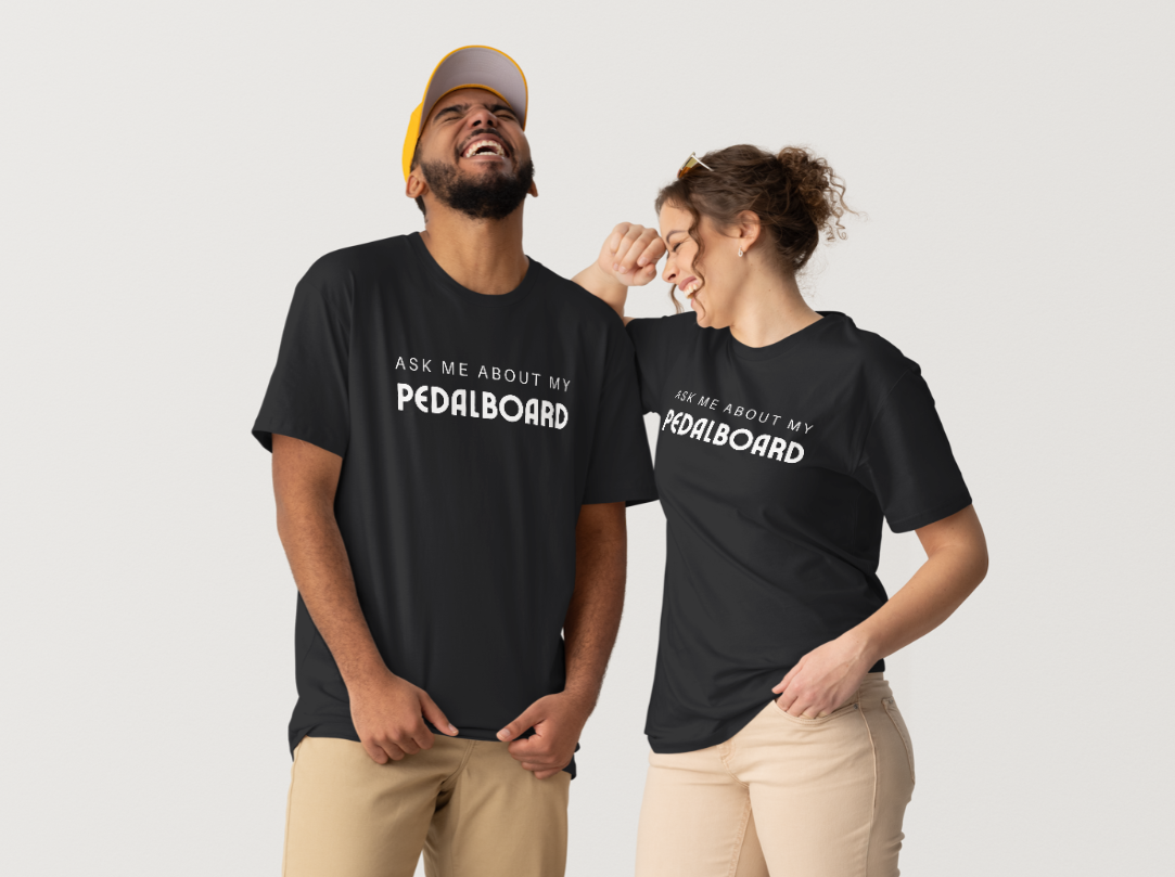 "Ask Me About My Pedalboard" Men's T-Shirt (Black)