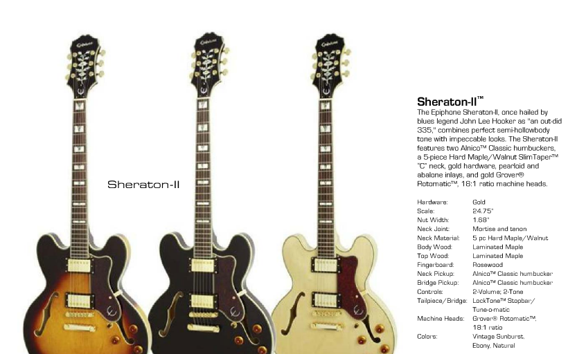 2015 Epiphone Sheraton II Pro Semi Hollowbody (Ebony) – Cool Old 2015 Epiphone Sheraton II Pro Semi Hollowbody (Ebony) – Cool Old