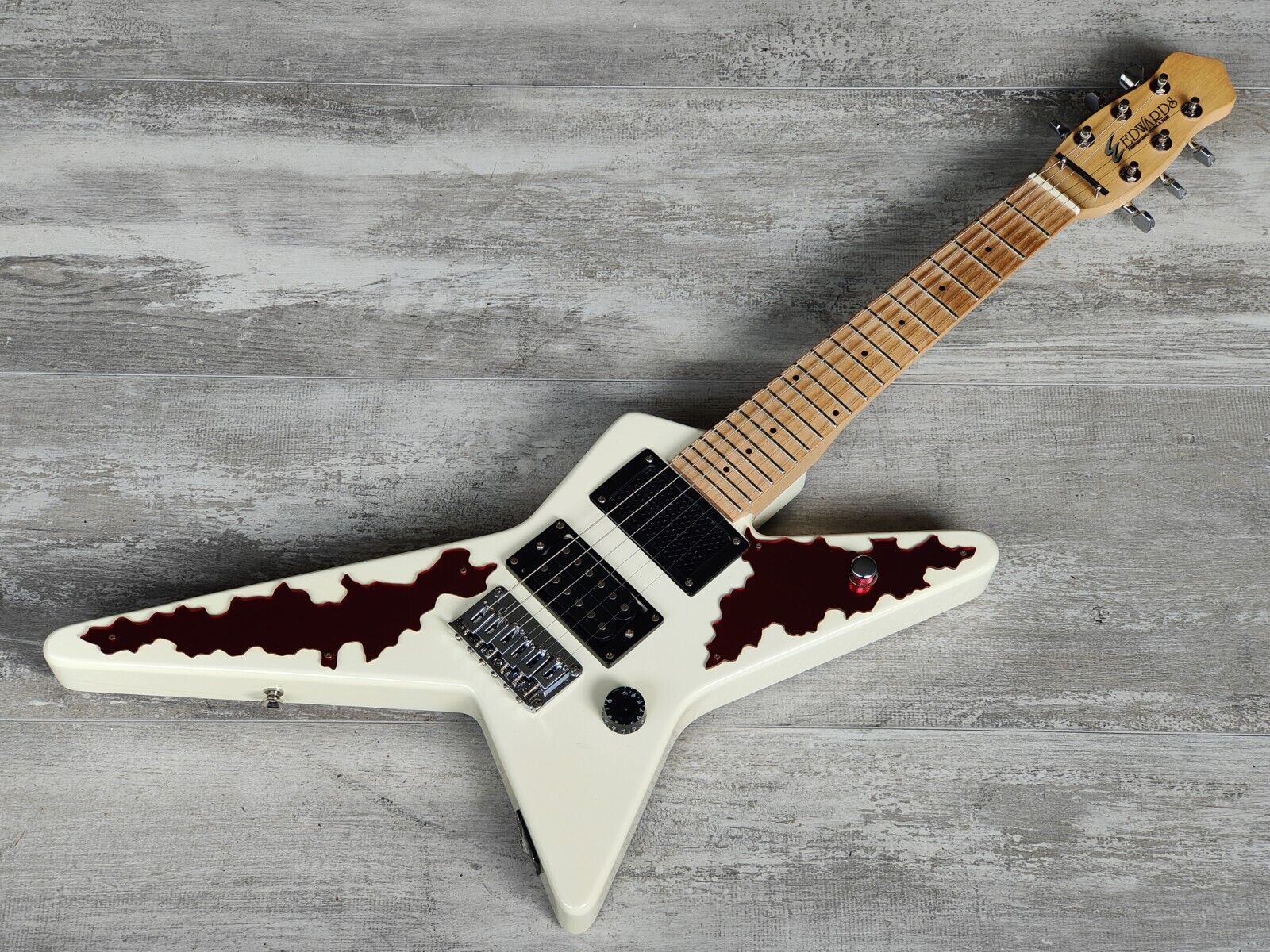 1990's Edwards (by ESP Japan) E-RS-32M Mini Random Star w/Speaker (Whi ...